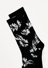 AFENDS Mens Hibiscus - Socks One Pack - Black - Afends mens hibiscus   socks one pack   black 
