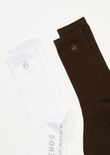 AFENDS Mens Flame - Socks Two Pack - Multi - Afends mens flame   socks two pack   multi 