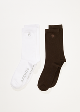 AFENDS Mens Flame - Socks Two Pack - Multi - Afends mens flame   socks two pack   multi 