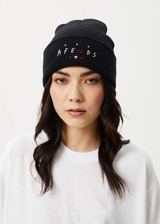 AFENDS Womens Funhouse - Knit Beanie - Black - Afends womens funhouse   knit beanie   black 