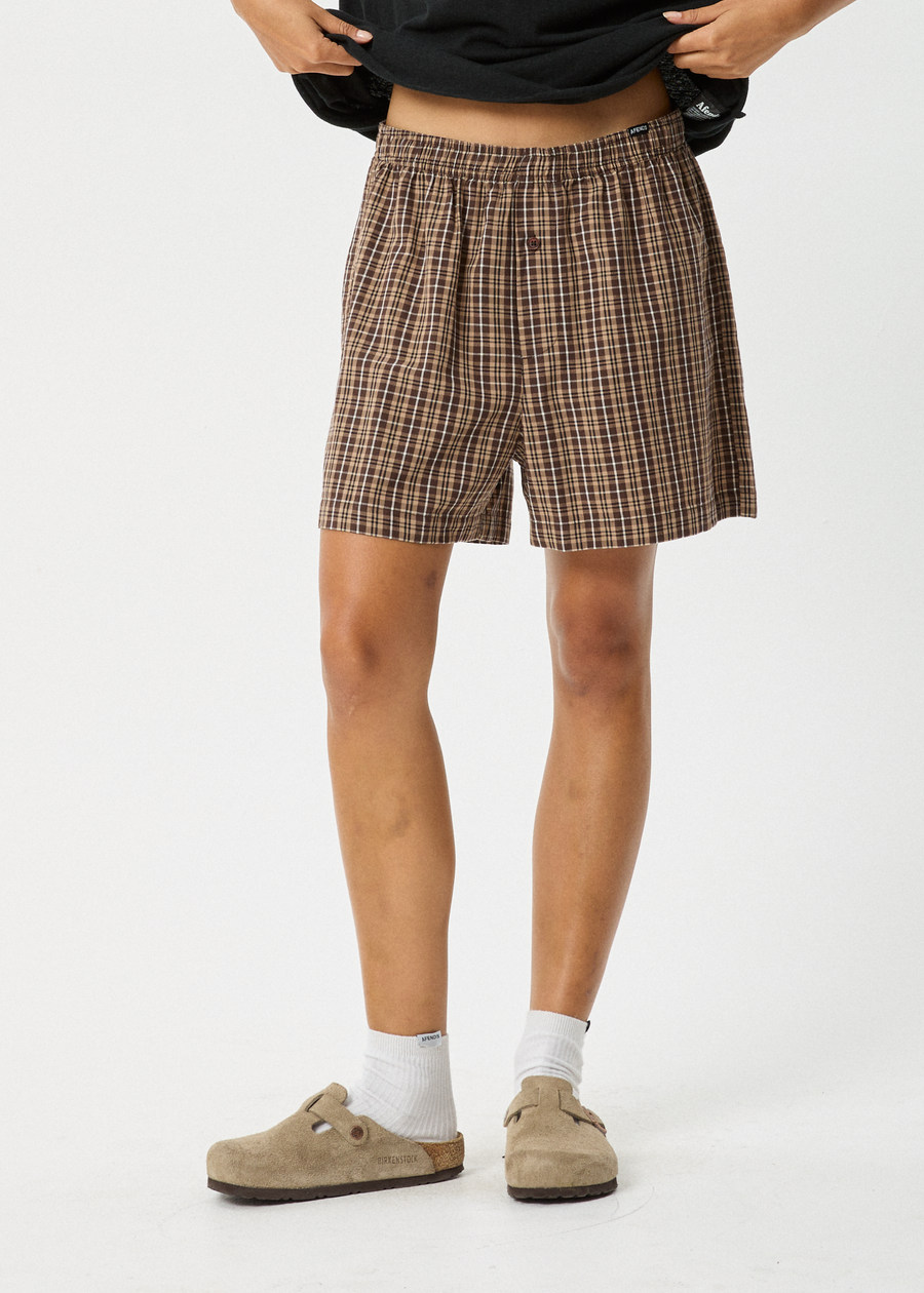 AFENDS Mens Hometown - Boxer Short - Coffee