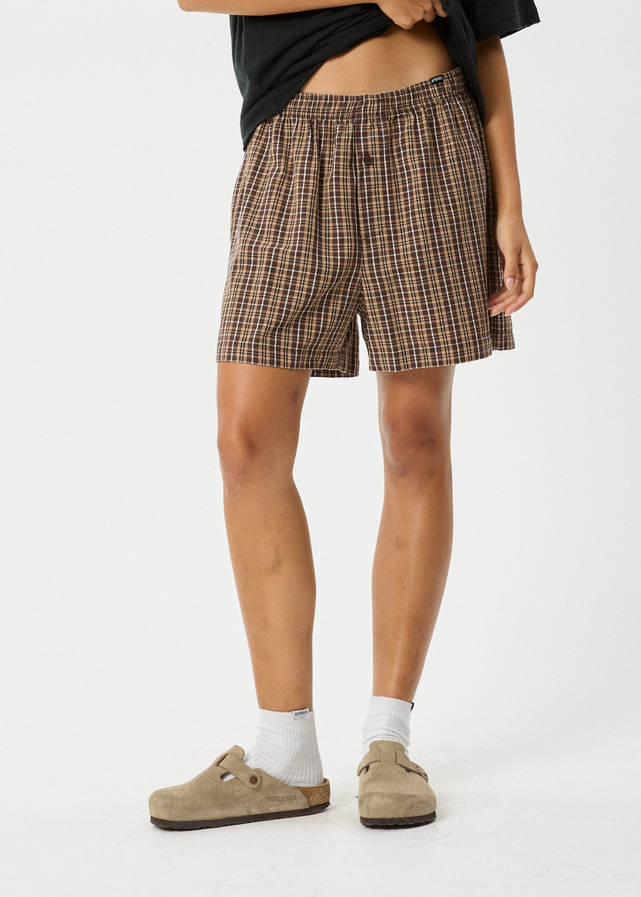 AFENDS Mens Hometown - Boxer Short - Coffee