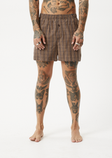 AFENDS Mens Hometown - Boxer Short - Coffee - Afends mens hometown   boxer short   coffee