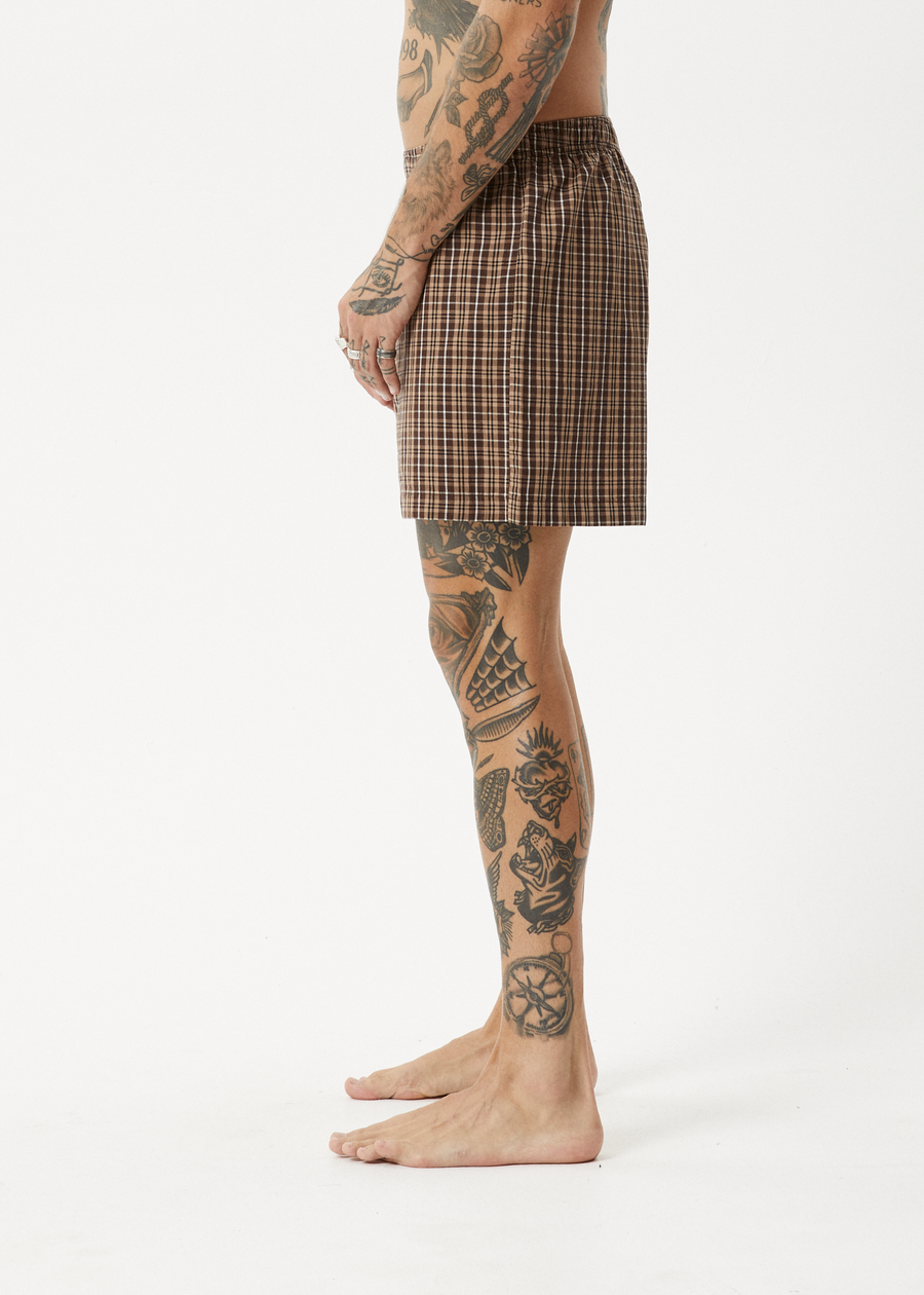 AFENDS Mens Hometown - Boxer Short - Coffee