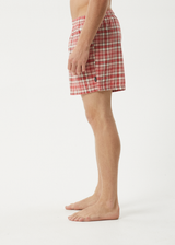 AFENDS Mens Check Out - Boxer Short - Red Check - Afends mens check out   boxer short   red check