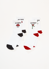 AFENDS Womens Garden Fresh - Socks Two Pack - White - Afends womens garden fresh   socks two pack   white 