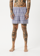 AFENDS Womens Checked Out - Boxer Short - Marlin - Afends womens checked out   boxer short   marlin