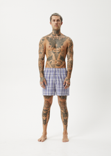 AFENDS Womens Checked Out - Boxer Short - Marlin - Afends womens checked out   boxer short   marlin