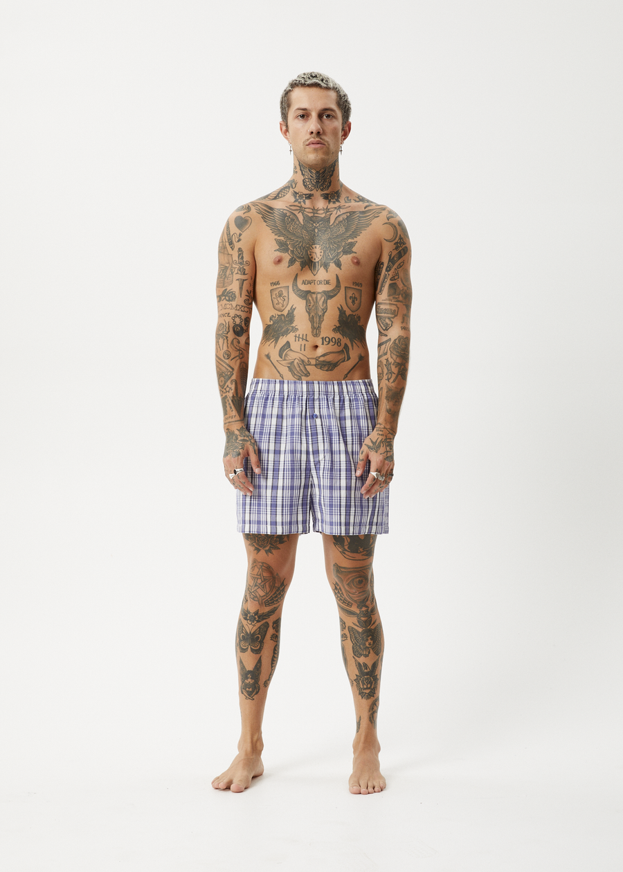 AFENDS Womens Checked Out - Boxer Short - Marlin