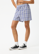 AFENDS Womens Checked Out - Boxer Short - Marlin - Afends womens checked out   boxer short   marlin