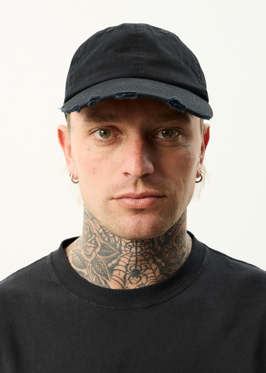 AFENDS Mens Genesis - Six Panel Cap - Stone Black