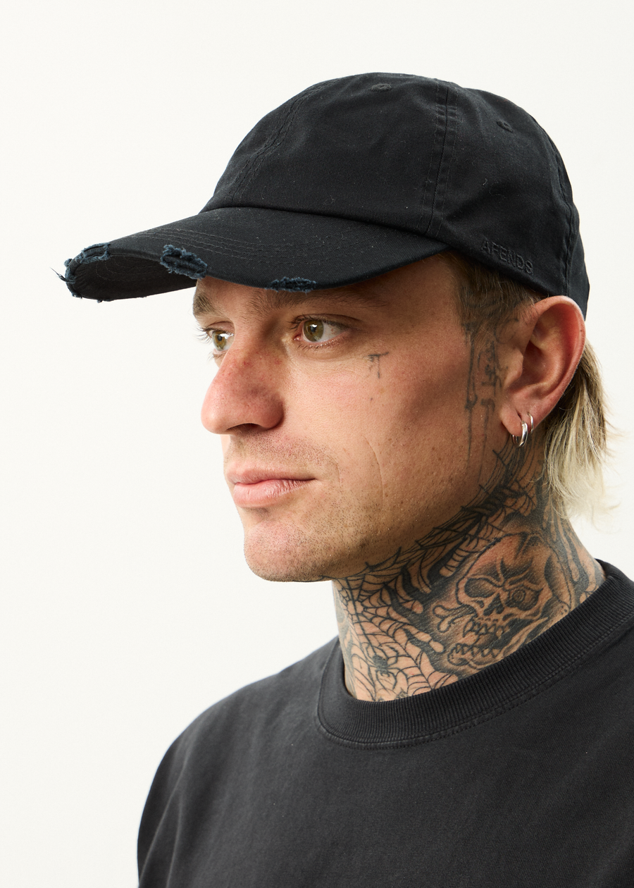 AFENDS Mens Genesis - Six Panel Cap - Stone Black