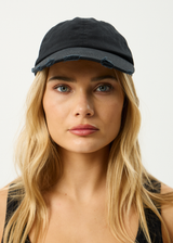 AFENDS Mens Genesis - Six Panel Cap - Stone Black - Afends mens genesis   six panel cap   stone black