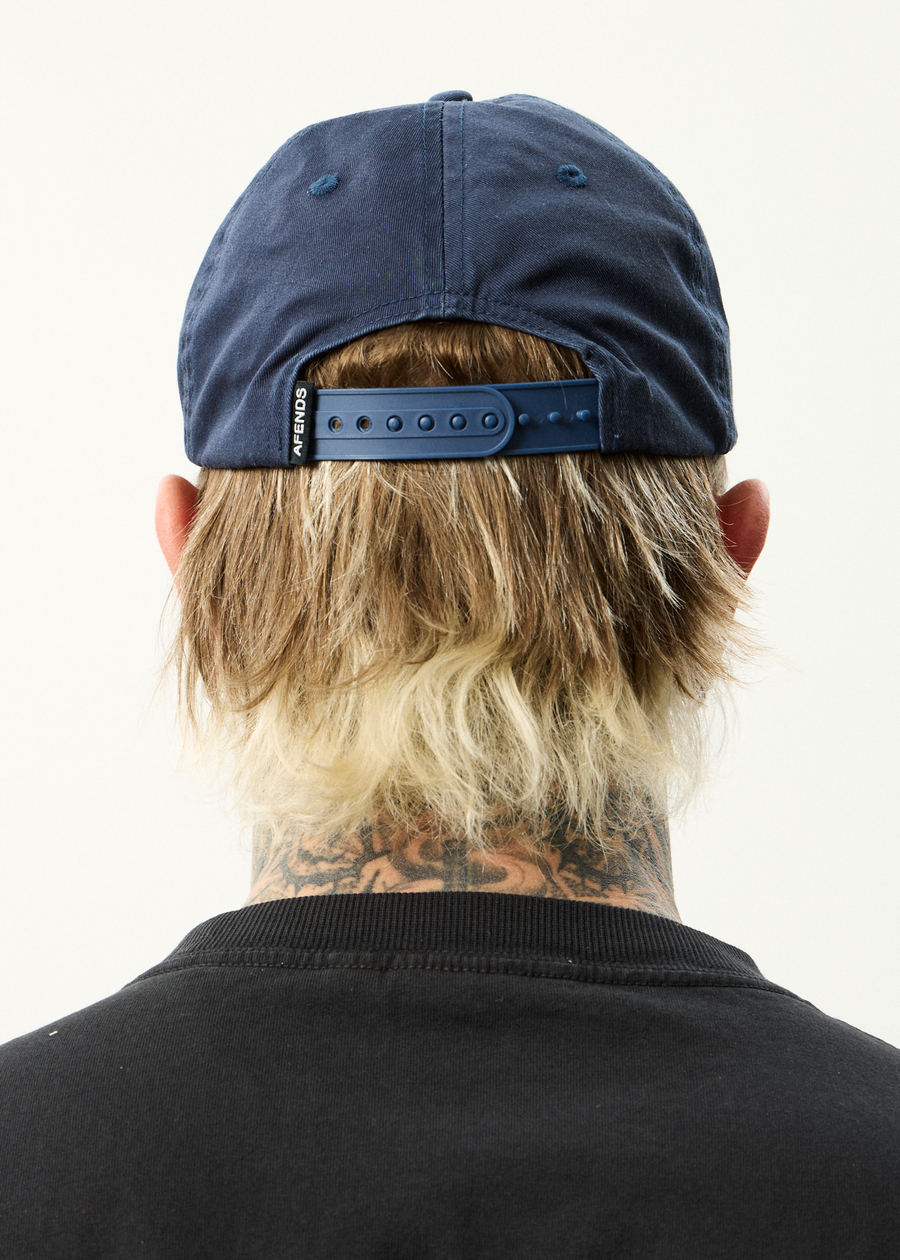 AFENDS Mens Genesis - Six Panel Cap - Washed Deep Sea