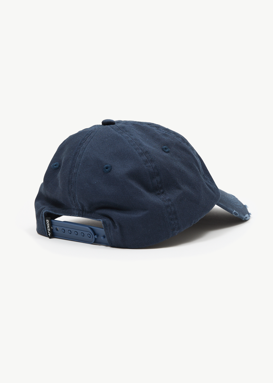 AFENDS Mens Genesis - Six Panel Cap - Washed Deep Sea