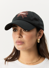 AFENDS Mens Webhead - Six Panel Cap - Black - Afends mens webhead   six panel cap   black