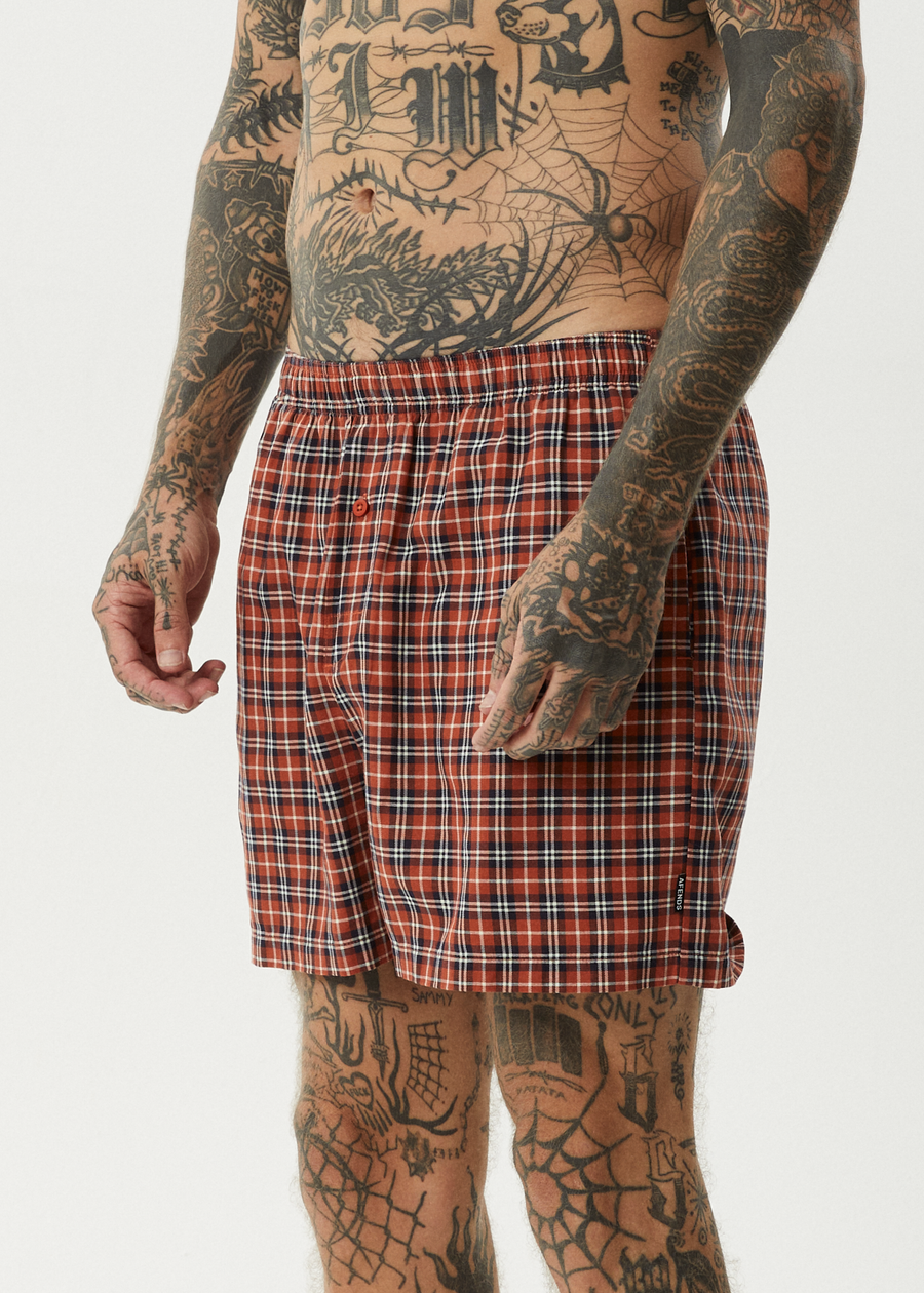 AFENDS Mens Wrecked - Boxer Short - Terra
