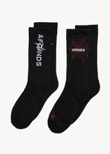 AFENDS Mens Art Two Pack - Socks Two Pack - Black - Afends mens art two pack   socks two pack   black