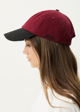 AFENDS Womens Disco - Panelled Cap - Burgundy - Afends womens disco   panelled cap   burgundy