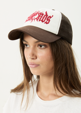 AFENDS Mens Sun Bite - Trucker Cap - Coffee - Afends mens sun bite   trucker cap   coffee