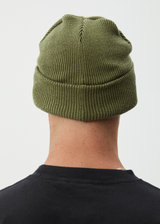 AFENDS Mens Wired - Beanie - Oil Green - Afends mens wired   beanie   oil green