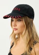 AFENDS Mens Spinal - Six Panel Cap - Black - Afends mens spinal   six panel cap   black