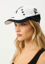 AFENDS Womens Games - Panelled Cap - White / Black - Afends womens games   panelled cap   white / black