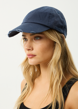 AFENDS Mens Genesis - Six Panel Cap - Washed Deep Sea - Afends mens genesis   six panel cap   washed deep sea