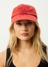 AFENDS Womens Maisie - Panelled Cap - Red Rum - Afends womens maisie   panelled cap   red rum