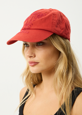 AFENDS Womens Maisie - Panelled Cap - Red Rum - Afends womens maisie   panelled cap   red rum