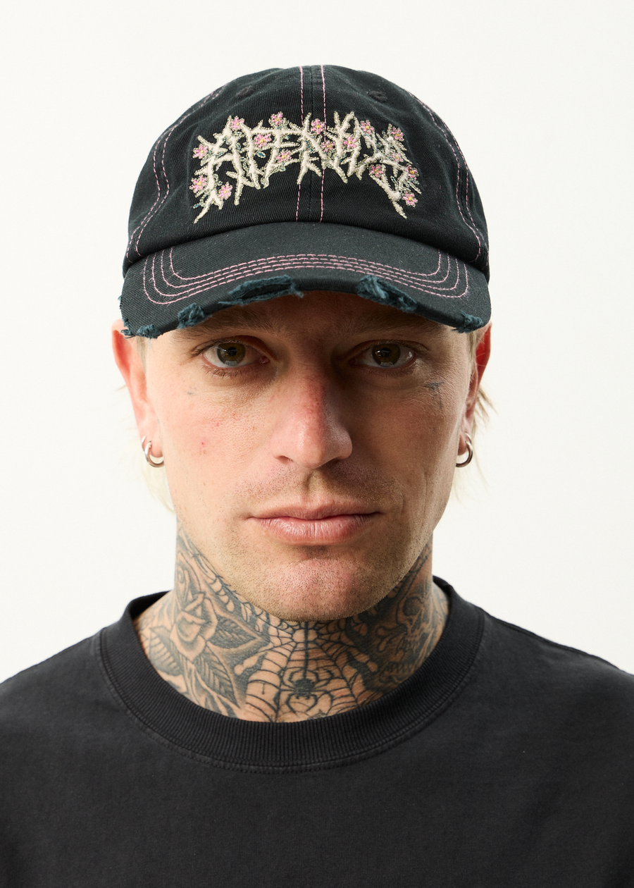 AFENDS Mens Heavy Petal - Five Panel Cap - Black