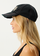 AFENDS Mens Heavy Petal - Five Panel Cap - Black - Afends mens heavy petal   five panel cap   black
