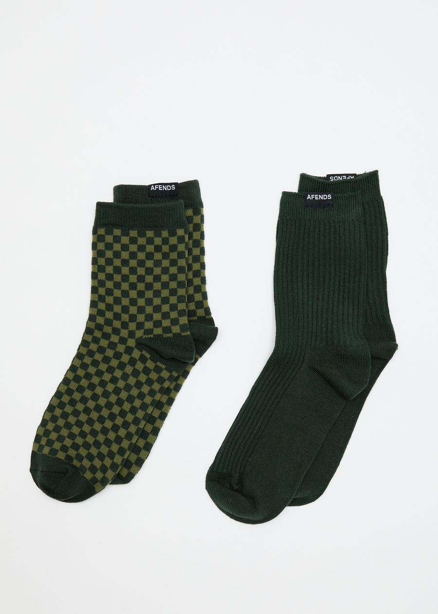 AFENDS Womens Lonnie - Socks Two Pack - Hunter Green