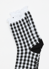 AFENDS Womens Rowan - Socks Two Pack - Black Check - Afends womens rowan   socks two pack   black check