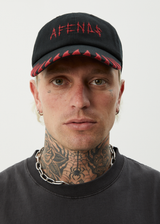 AFENDS Mens Spinal - Six Panel Cap - Black - Afends mens spinal   six panel cap   black