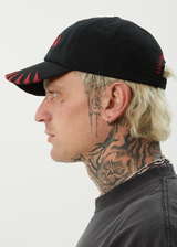 AFENDS Mens Spinal - Six Panel Cap - Black - Afends mens spinal   six panel cap   black