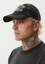 AFENDS Mens Cosmic Con - Six Panel Cap - Black - Afends mens cosmic con   six panel cap   black