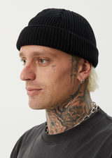AFENDS Mens Thc - Wharfie Beanie - Black - Afends mens thc   wharfie beanie   black