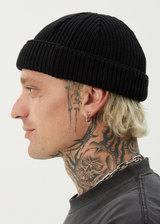 AFENDS Mens Thc - Wharfie Beanie - Black - Afends mens thc   wharfie beanie   black