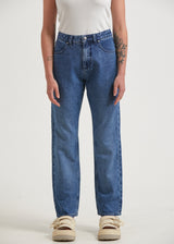 AFENDS Womens Violet - Denim Straight Leg Jean - Authentic Blue - Afends womens violet   denim straight leg jean   authentic blue