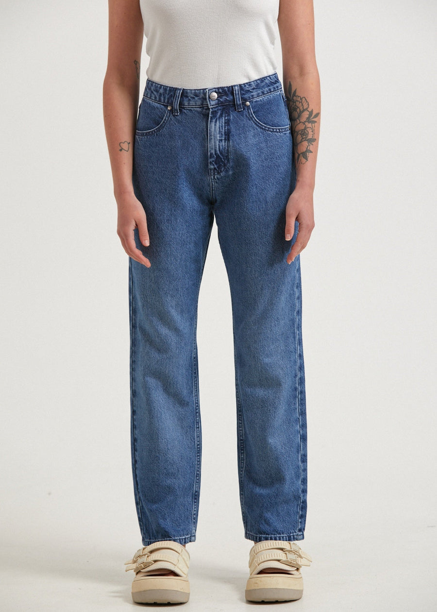 AFENDS Womens Violet - Denim Straight Leg Jean - Authentic Blue