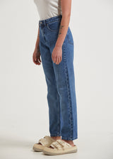 AFENDS Womens Violet - Denim Straight Leg Jean - Authentic Blue - Afends womens violet   denim straight leg jean   authentic blue