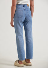 AFENDS Womens Violet - Denim Straight Leg Jean - Worn Blue - Afends womens violet   denim straight leg jean   worn blue