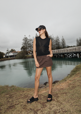 AFENDS Womens Lexi - Cargo Mini Skirt - Coffee - Afends womens lexi   cargo mini skirt   coffee 