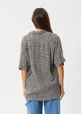 AFENDS Mens Asta - Seersucker Regular Shirt - Steel Check - Afends mens asta   seersucker regular shirt   steel check