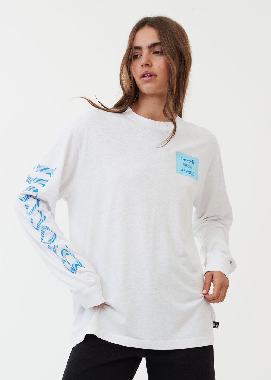 AFENDS Unisex Broccoli - Unisex Long Sleeve T-Shirt - White 