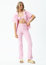 AFENDS Womens Rhye - Terry Pant - Powder Pink - Afends womens rhye   terry pant   powder pink w225406 pwp xs