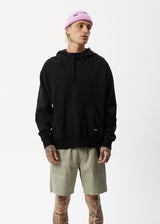 AFENDS Mens All Day - Relaxed Hoodie - Black - Afends mens all day   relaxed hoodie   black 