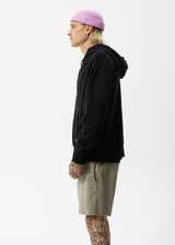 AFENDS Mens All Day - Relaxed Hoodie - Black - Afends mens all day   relaxed hoodie   black 