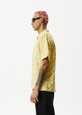 AFENDS Mens Atmosphere - Cuban Short Sleeve Shirt - Butter Stripe - Afends mens atmosphere   cuban short sleeve shirt   butter stripe 